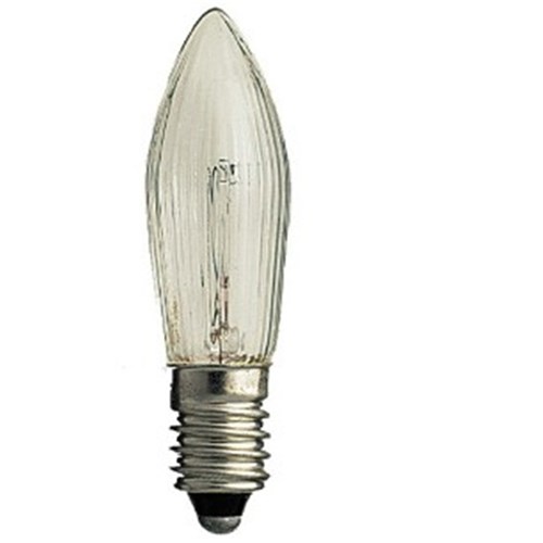 14V E10 3W 12x45mm CLEAR CANDLE RIBBED XMAS TREE INDOOR