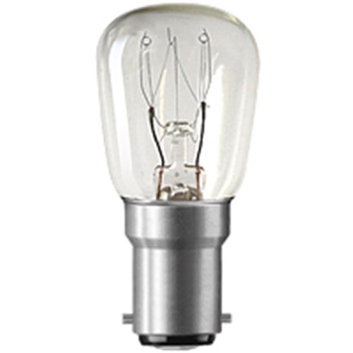 240V BA15D 25W  PILOT CLEAR PYGMY     S28X62MM  1,000HR  GE 34421