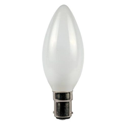 240V BA15D 25W CANDLE FROSTED 35x98mm
