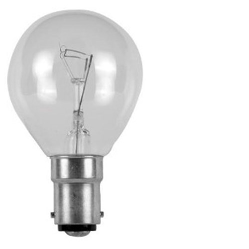 240V BA15D 40W ROUND CLEAR G45x72mm 1,000HR  GE 81866 - White Box