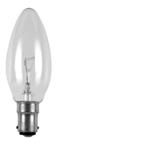 240V BA15D 40W CANDLE CLEAR 35x98mm 1,000HR