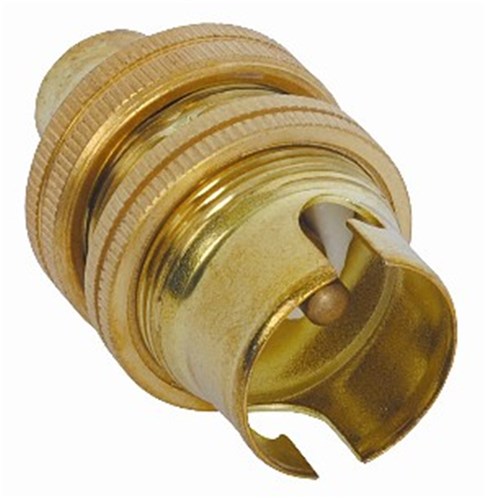 BRASS BA15D 10mm Entry Shade Ring & EARTH Terminal