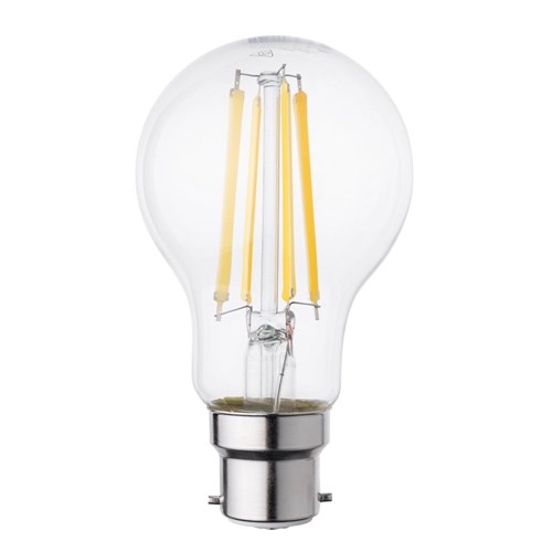 8W B22 4000K GLS A60 CLEAR LED FILAMENT 820LM DIMMABLE
